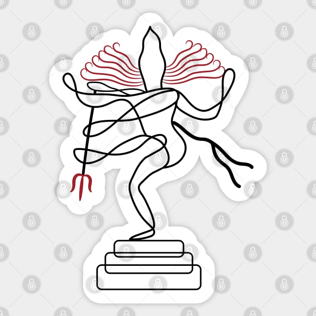 Nataraja Lord Shiva Cosmic Dancer Line art Mahadev Hindu Sticker by alltheprints